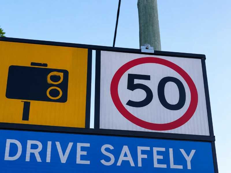 Permanent traffic signage and road safety signs